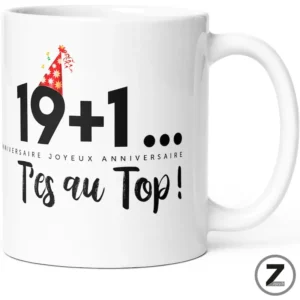 Mug anniversaire 19+1 t'es au top