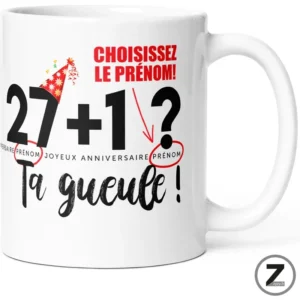 Mug humour personnalisable 27+1 TA GUEULE !