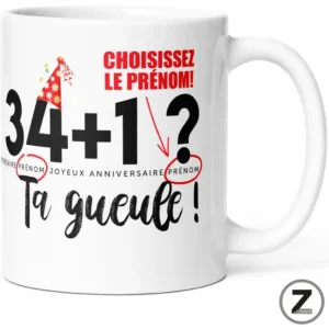 Mug personnalisable 34+1 TA GUEULE !