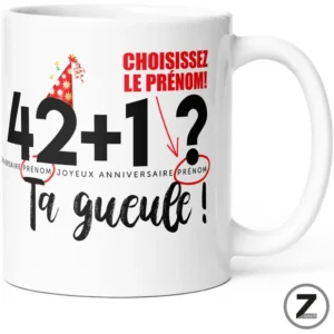 Mug personnalisable 42+1 TA GUEULE !