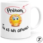 mug amour personnalisable,tu es un amour, Cadeau de la saint Valentin,mug saint valentin