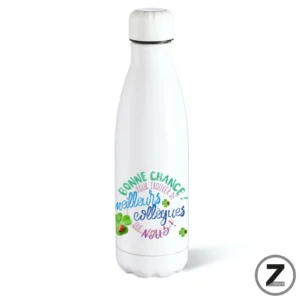 Bonne chance collègues, cadeau marrant, cadeau pas cher, cadeau original, retraite, gourde isotherme, cadeau sympa, anniversaire, cadeau rigolo.