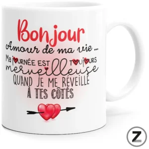 Mug amour BONJOUR AMOUR DE MA VIE