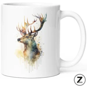 mug cerf, tasse pour chasseur, mug avec un cerf, tasse décor de chasse