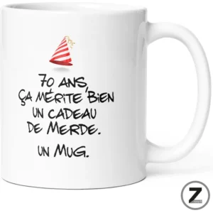 Mug humour ANNIVERSAIRE DE MERDE 70 ANS