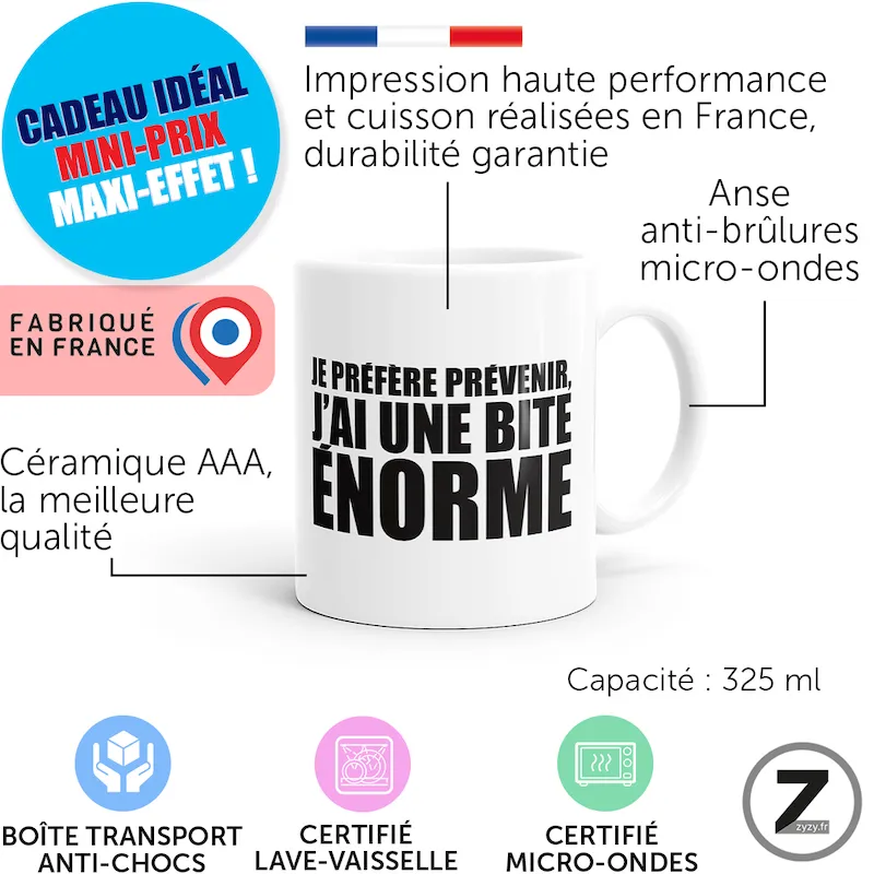 mug humour BITE ENORME