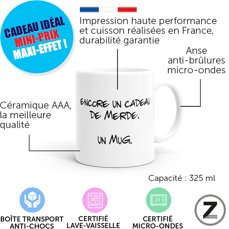 mug humour CADEAU DE MERDE