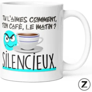 Mug humour CAFÉ MATIN SILENCIEUX