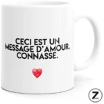 mug amour, ceci est un message d'amour, tasse pour la saint Valentin, mug original st Valentin