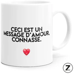 mug amour, ceci est un message d'amour, tasse pour la saint Valentin, mug original st Valentin