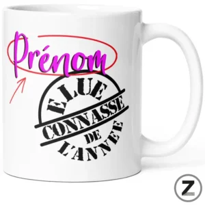 Mug personnalisable ÉLUE CONNASSE DE L'ANNÉE