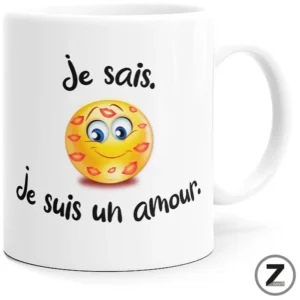 mug amour, je sais je suis un amour, tasse Saint Valentin, mug original st Valentin, mug saint valentin