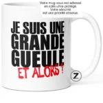 ziggymug.fr, mug "je suis une grande gueule", Mugs, gourdes, chaussettes et t-shirts originaux