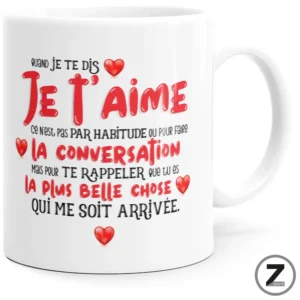 Mug humour LA PLUS BELLE CHOSE QUI ME SOIT ARRIVÉE