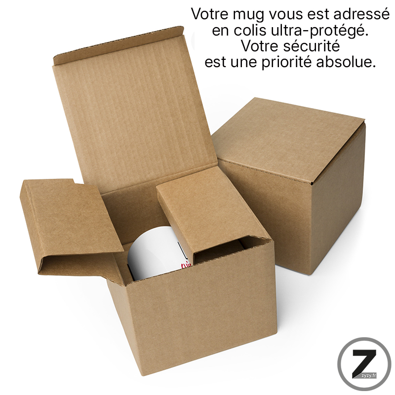 mug humour LES CHIEUSES NAISSENT EN NOVEMBRE Colis protégé, emballage de protection, envoi sécurisé, mug humour, mug envoyé à domicile, ziggymug.fr