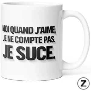 Mug humour MOI QUAND J'AIME JE SUCE