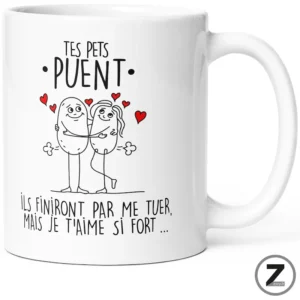 Mug humour TES PETS PUENT
