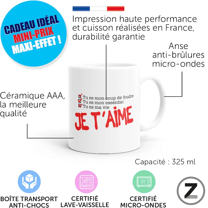 mug humour TU ES MON COUP DE FOUDRE