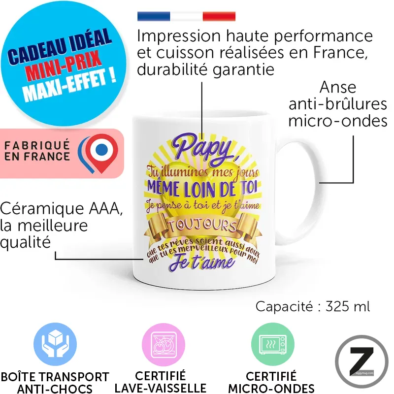 Mug PAPY, MÊME LOIN DE TOI JE T'AIME – Image 2