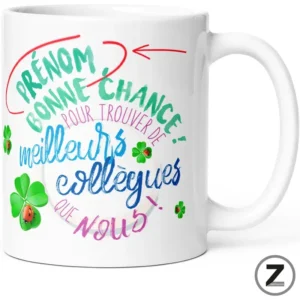 Mug personnalisable BONNE CHANCE COLLÈGUES