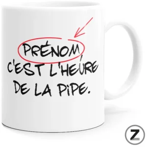 Mug personnalisable C'EST L'HEURE DE LA PIPE