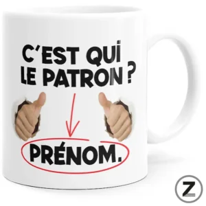 Mug personnalisable C'EST QUI LE PATRON