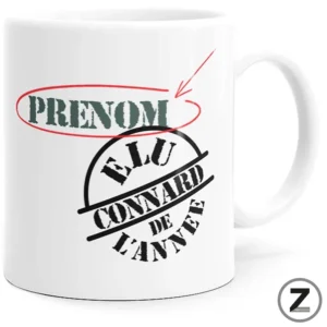 Mug personnalisable ÉLU CONNARD DE L'ANNÉE