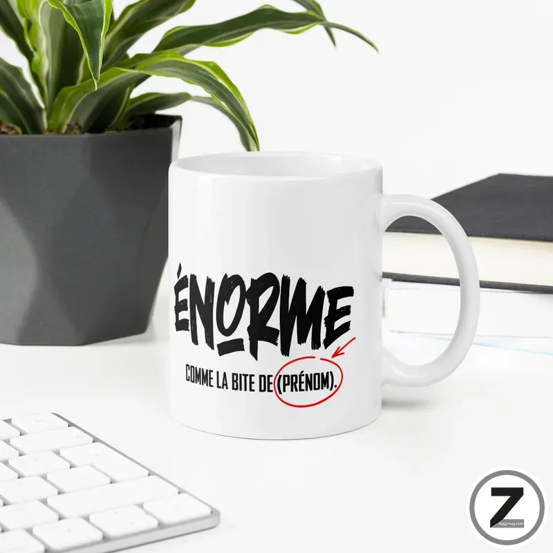Mug personnalisable ÉNORME COMME MA BITE – Image 5