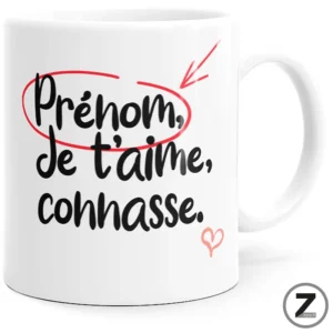 Mug personnalisable JE T'AIME, CONNASSE