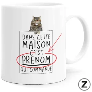 Mug personnalisable DANS CETTE MAISON CHAT