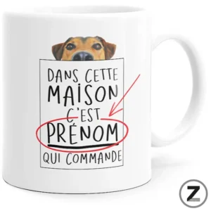 Mug personnalisable DANS CETTE MAISON CHIEN