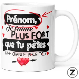 Mug personnalisable PLUS FORT QUE TU PÈTES
