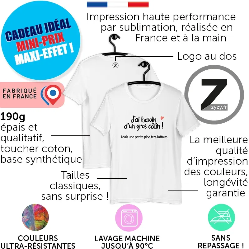 T-shirt pas cher, T-shirt besoin d'un gros câlin, T-shirt famille, T-shirt original, T-shirt rigolo, T-shirt pas cher