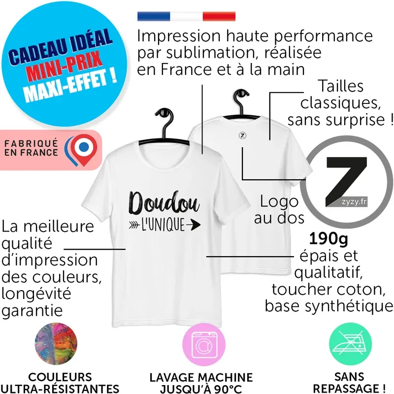 T-shirt pas cher, T-shirt doudou l'unique, T-shirt famille, T-shirt original, T-shirt rigolo, T-shirt pas cher, T-shirt