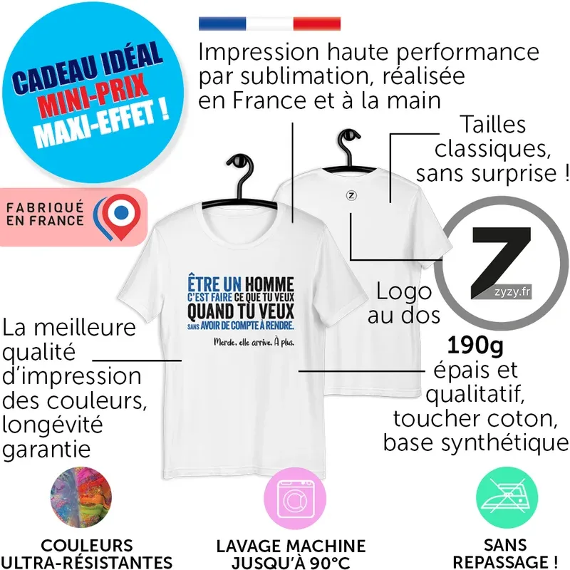 T-shirt pas cher, T-shirt être un homme, T-shirt famille, T-shirt original, T-shirt rigolo, T-shirt original, drôle