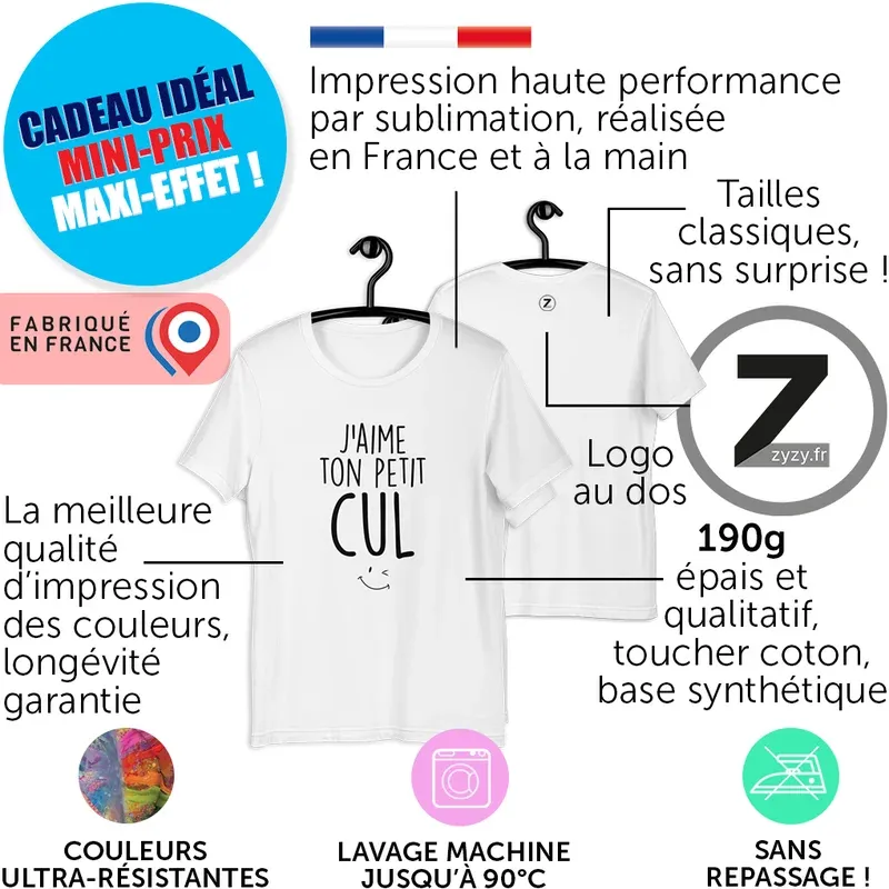 T-shirt pas cher, T-shirt j'aime ton petit cul, T-shirt famille, T-shirt original, T-shirt rigolo, T-shirt original, drôle