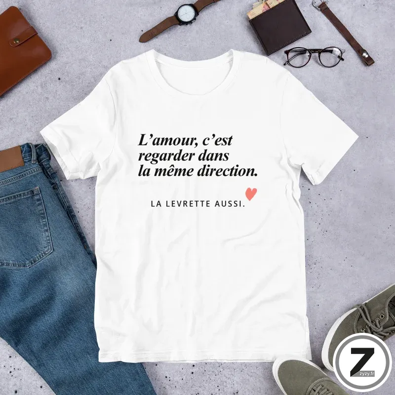 T-shirt pas cher, T-shirt amour regarder dans la même direction, T-shirt original, T-shirt rigolo, T-shirt coquin, 6 tailles T-shirt pas cher, T-shirt amour regarder dans la même direction, T-shirt original, T-shirt rigolo, T-shirt coquin