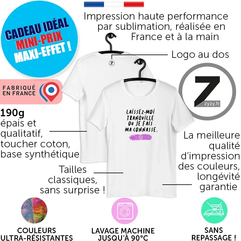 T-shirt pas cher, T-shirt tranquille connasse, T-shirt famille, T-shirt original, T-shirt rigolo, T-shirt pas cher