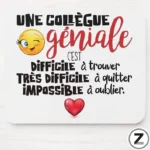 Tapis de souris humoristique, collègue géniale, collègues femmes, produit aspect velours.