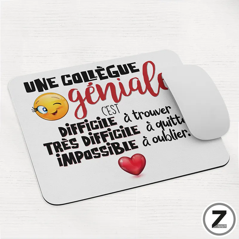 Tapis de haute qualité, glissement parfait de la souris, grand confort de travail, aspect velours. Tapis de haute qualité, Tapis de souris humoristique, collègue géniale, aspect velours.