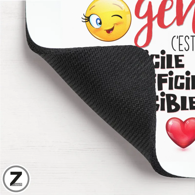 Tapis de souris de haute qualité, glissement parfait de la souris, collègue impossible, collègue femme tapis de souris, collègue impossible, collègue femme, Tapis de haute qualité, grand confort de travail, aspect velours.