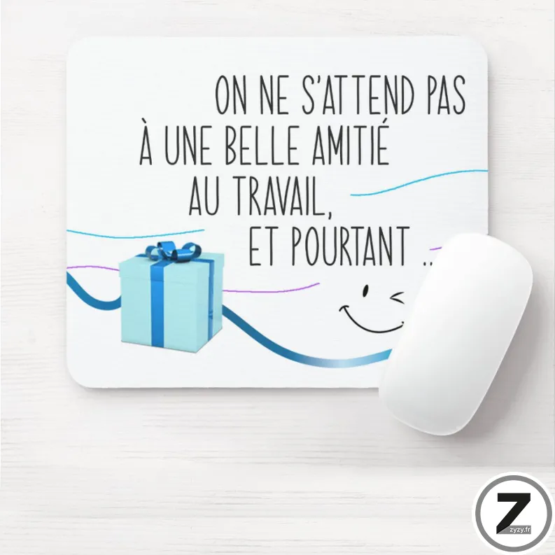 Tapis de souris original, TRAVAIL AMITIÉ, tapis de souris humour, travail amitié bleu, idée cadeau pas cher Tapis de souris original, TRAVAIL AMITIÉ, tapis de souris humour, travail amitié bleu, idée cadeau pas cher