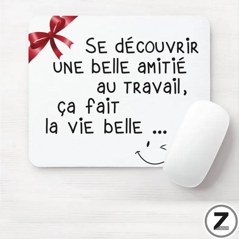 Tapis souris TRAVAIL AMITIÉ, tapis de souris humoristique, travail amitié rouge, idée cadeau originale Tapis souris TRAVAIL AMITIÉ, tapis de souris humoristique, travail amitié rouge, idée cadeau originale